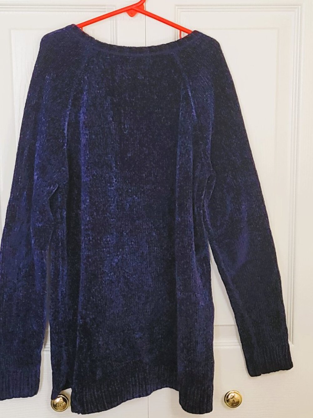 Justice Girls Flip Sequin Chenille Sweater Navy Blue Size 14/16 - Picture 3 of 9